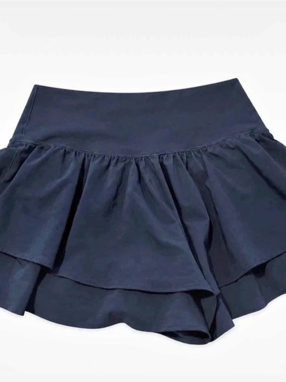 Offline by Aerie 2" Ruffle Hot Stuff Short Layered Skort in Black Size Medium
